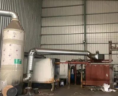 Linha de pintura com ambiente controlado