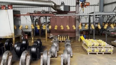 Peças inferiores após revestimento