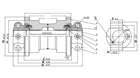 Rolete de esteira EC290