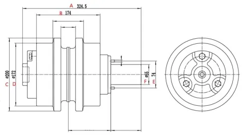 Rolete superior para bulldozer Komatsu D50