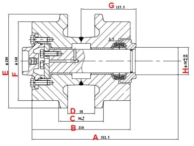 Rolete superior para escavadora Komatsu PC400