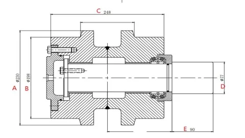 Rolete superior para escavadora Caterpillar E350