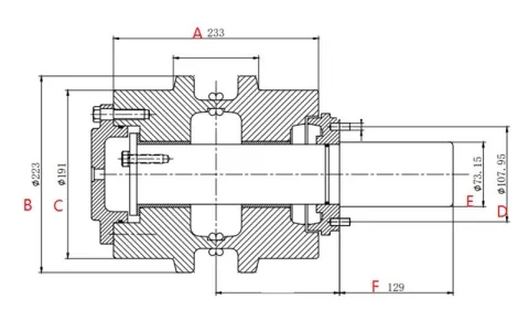 Rolete superior para bulldozer Caterpillar D8T