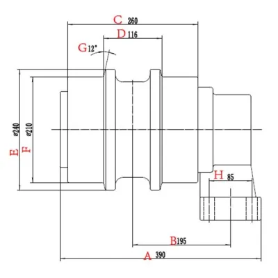 Rolete superior para escavadora Hitachi EX1200