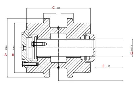 Rolete superior para escavadeira Volvo EC460