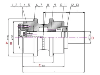 Rolete superior para escavadeira Volvo EC290