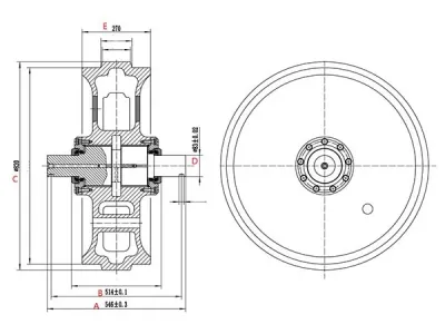 Roda guia para trator de esteira Komatsu D275
