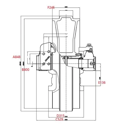 Roda guia para bulldozer Komatsu D155