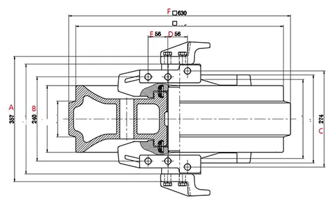 Roda-guia para tratores de esteira Komatsu D65