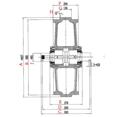 Roda guia para bulldozer Komatsu D375