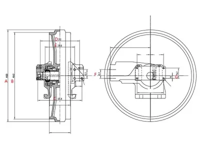 Roda-guia traseira para bulldozer Caterpillar D5B