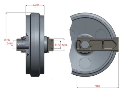 Roda guia para escavadora Hitachi EX1900