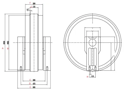 Roda-guia para escavadora Hitachi EX1200
