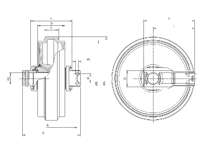 Roda guia para escavadeira Hitachi EX200