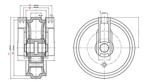 Roda guia para escavadeira Volvo EC290