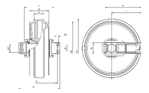 Roda guia para escavadeira Volvo EC210