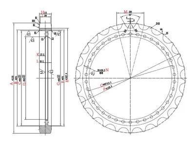 Roda motriz para escavadeira Komatsu PC1250