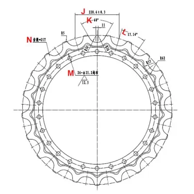 Roda motriz para escavadora Komatsu PC400