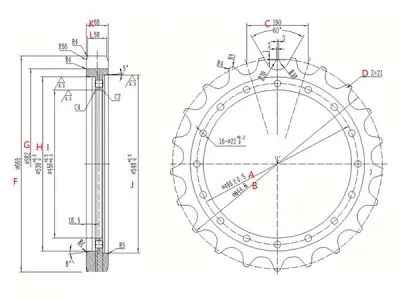 Roda motriz para escavadeira Caterpillar E320