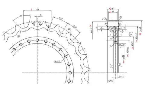 Roda motriz para escavadora Volvo EC480
