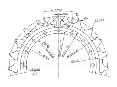 Roda motriz para escavadora Volvo EC290