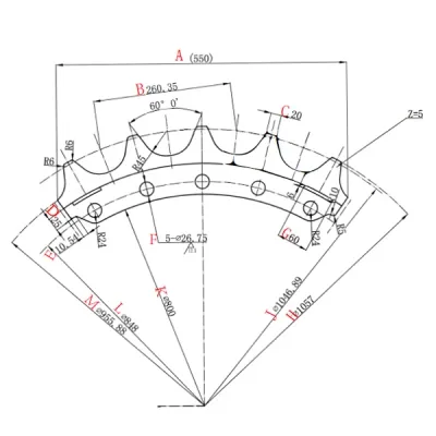 Segmentos de roda motriz D275