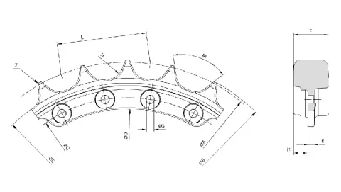 Segmento de roda dentada para trator de esteira Komatsu D85